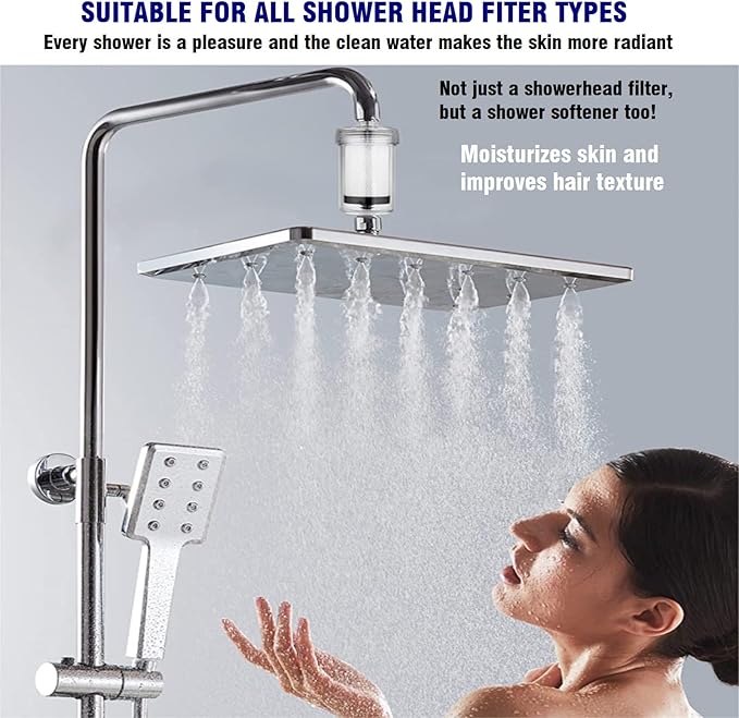 1 Micron Washing Machine Water Filter, Washer Water Filter System, For Washing Machine, Shower, > 99.5% Removal of Chlorine Fluoride, Heavy Metals, Odor, Reusable Carbon Shower Filter