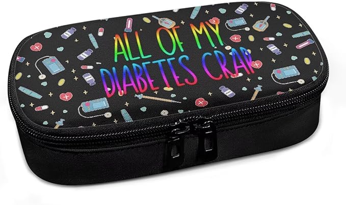 Rnyleeg Diabetic Bags for Supplies All of My Diabetes Crap Insulin Cooler Travel Case for Insulin Pens and Glucose Meter Diabetes Care