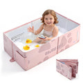 Baby Bathtub, Portable & Collapsible Bath Tub for Infant and Toddler, Foldable Toddler Tub for Small Bathroom, Newborn Baby Bath Essentials for Travel & Beach, Bañera para Bebé, Pink