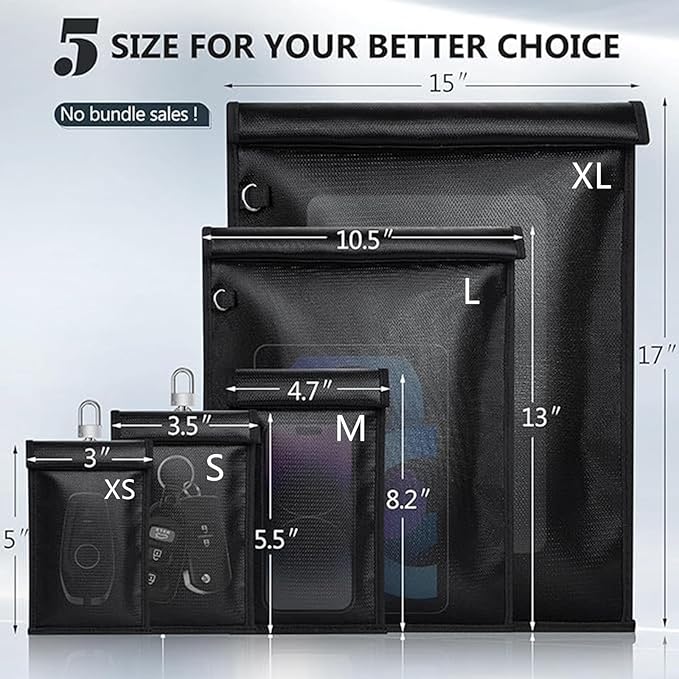 Large Faraday Bags for Laptop(17 x 15 inches) Signal Blocking Faraday Cage, Cell Phone Signal Jammer, Anti-Tracking RFID Faraday Pouch, Blocking All Tpye of Signal Bag