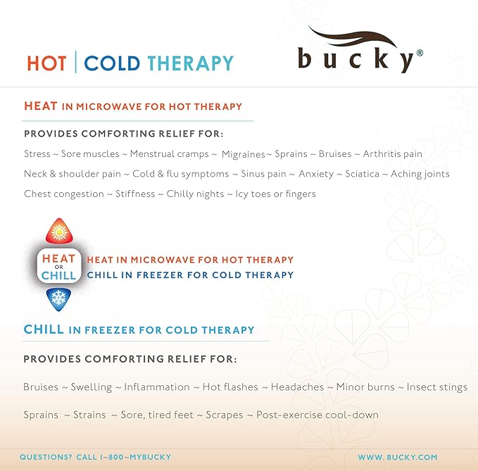 Bucky Hot & Cold Therapy Spa Collection Chenille Neck Wrap, 18x13", Sand
