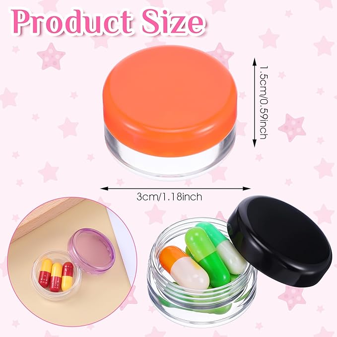 Small Pill Organizer Box, 8 Pcs Travel Pill Case Holder Portable Daily Mini Pill Container BPA Free Pocket Pills Medicines Storage Container for Pocket Purse Briefcase Medicine Storage Box