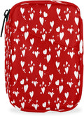 Abstract Red Heart Star Travel Pill Organizer Box Weekly Portable Pill Case Daily Pills 7 Day Small Birth Control Pills Container Removable Compartments for Medicine Vitamins Fish Oil