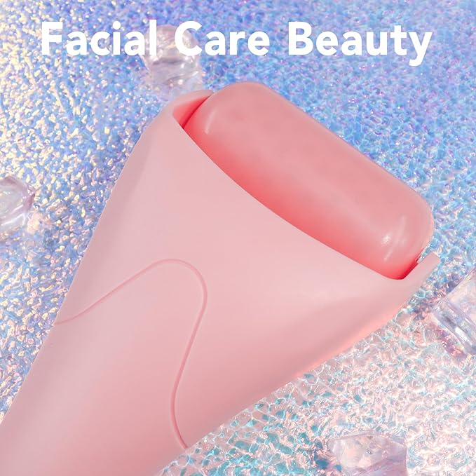 huefull Ice Roller for Face, Skin Care Set ，Spa Gifts for Women,Skin Care Wrinkle Remover for Face Massager Roller & Self Care Gifts for Woman (Pink)