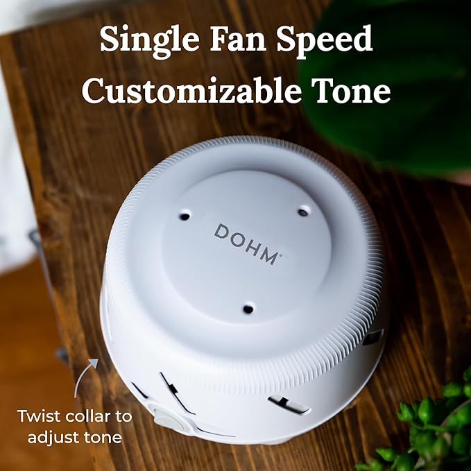 Yogasleep Dohm UNO White Noise Sound Machine (White) With Real Fan Inside for Non-Looping White Noise, For Travel, Office Privacy, Meditation, Sleep Aid For Adults & Baby, Registry Gift