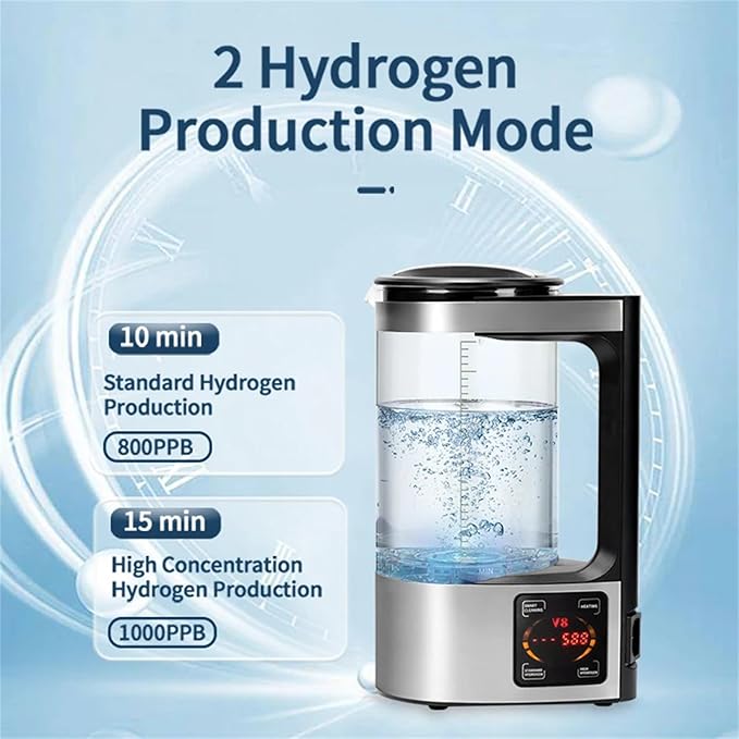 Hydrogen Rich Water Maker Machine, 2L Electric Hydrogen Rich Water Kettle Generator Alkaline Water Ionizer Machine, Hydrogen Concentration Up to1500 PPB