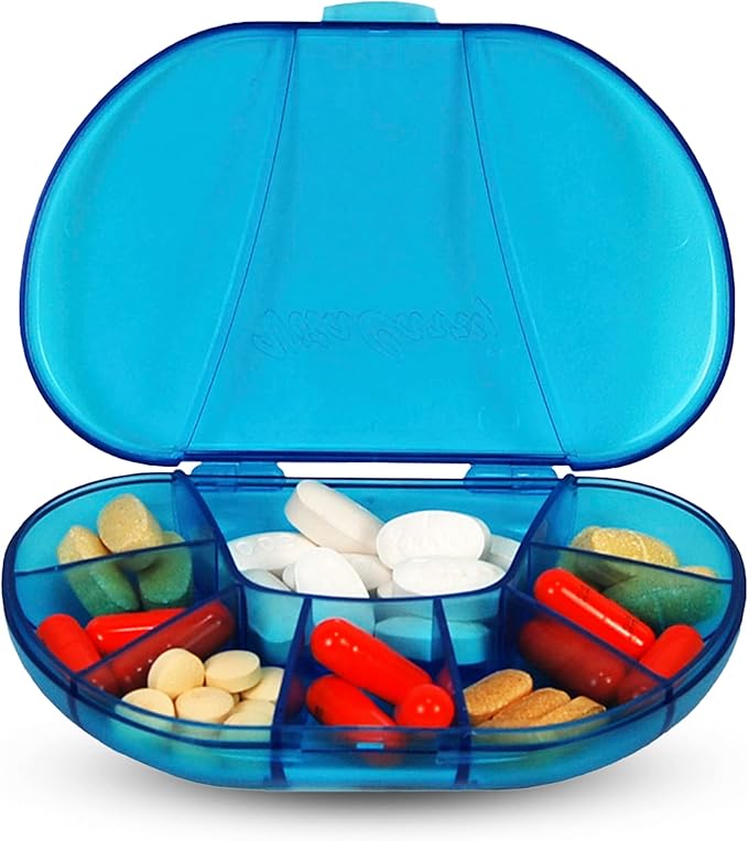 Multi-day Vitacarry 8 Compartment Pill Box Holds up to 60 Pills Actual Size: 4.5öw X 3.0öd X .93öh (Blue)
