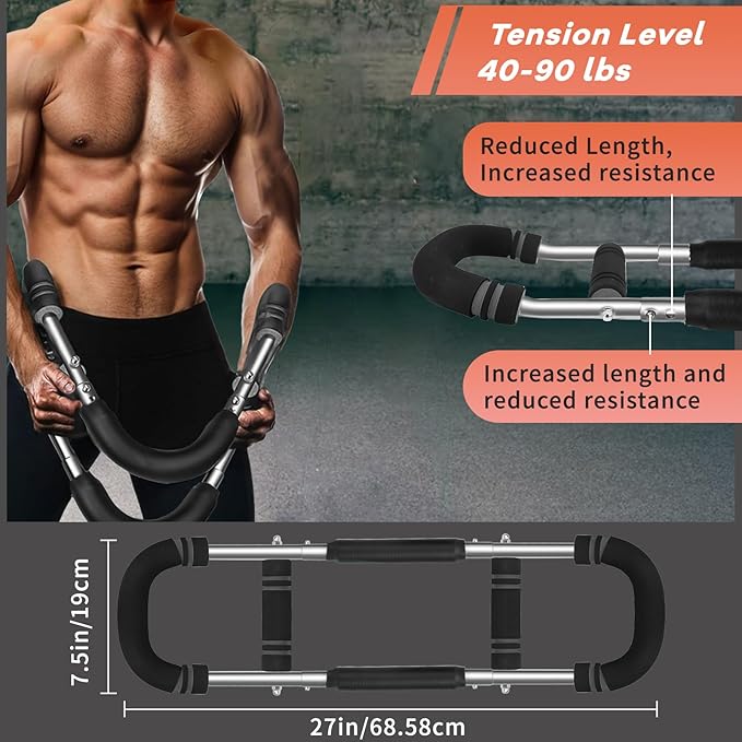 Twister Arm Trainer, 20-120 lb Adjustable Chest Workout Equipment, Gifts for Men Women, Forearm Strengthener Arm Exercise Equipment Ideas Gifts for Dad Husband,Chest Trainer for Home Workout Equipment