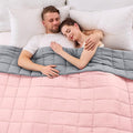 yescool Weighted Blanket for Adults (30 lbs, 88" x 104", Pink Grey) Cooling Heavy Blanket for Sleeping Perfect for 290-310 lbs, King Size Breathable Blanket with Premium Glass Bead, Machine Washable