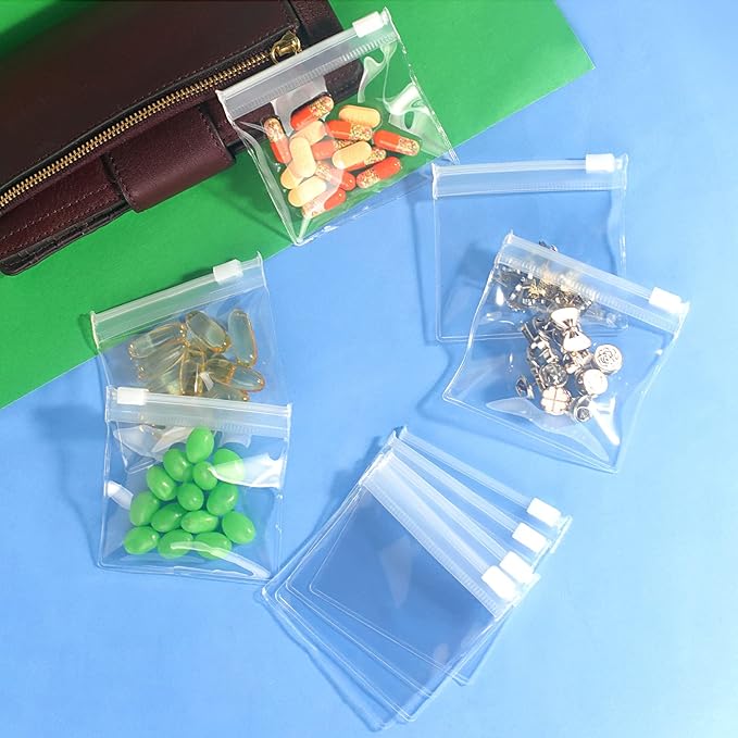 68 Packs Pill Pouch Bags BPA Free Pill Bags 12mil 3 x 2.75 Inch Transparent Small Zip Reusable Drug Bags Seal Zipper Pill Pouches for Travel Medicine Organizer, Jewelry, Small Craft Pieces