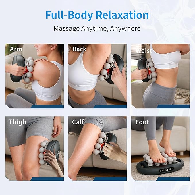16 Head Massage Gun Deep Tissue, Percussion Massager for Muscle Relief, 2000mAh Capacity Battery, 9 Speeds & 9 Intensities Muscle Massage Gun for Shoulders, Waist, Back