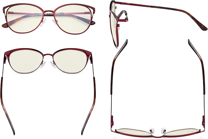 Eyekepper Ladies Blue Light Filter Glasses - Butterfly Design Computer Eyegalsses Women -Transparent Blue Lens