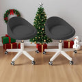 Rolling Stool Set of 2– Ergonomic Swivel Seat, Adjustable Height, Ultra-Quiet Wheels, Padded PU Leather Cushion, for Salon, Office, Massage & Medical Use Black