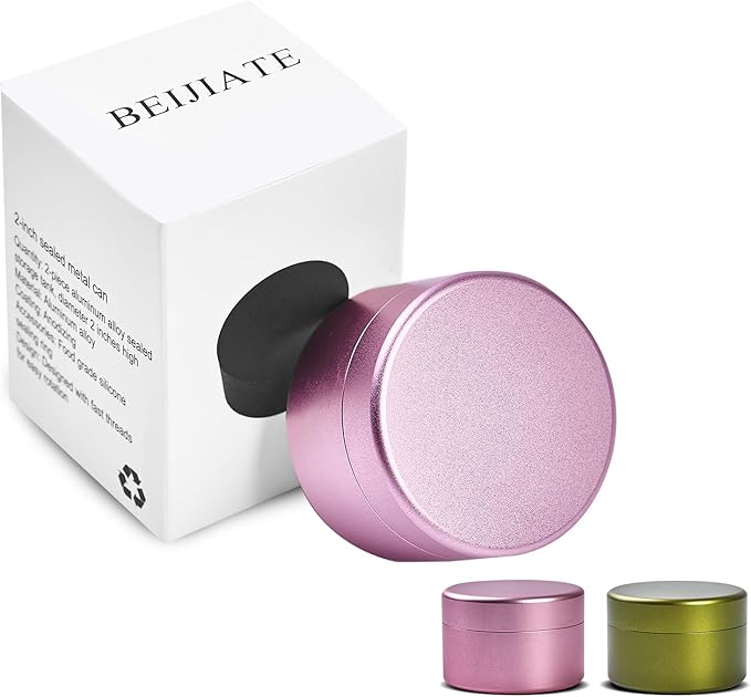 Small Daily Pill Box - Portable Waterproof Metal Pill Case for Pocket or Purse Aluminium Alloy Round Travel Pill Container Storage Container 2 Pieces (Pink Green)