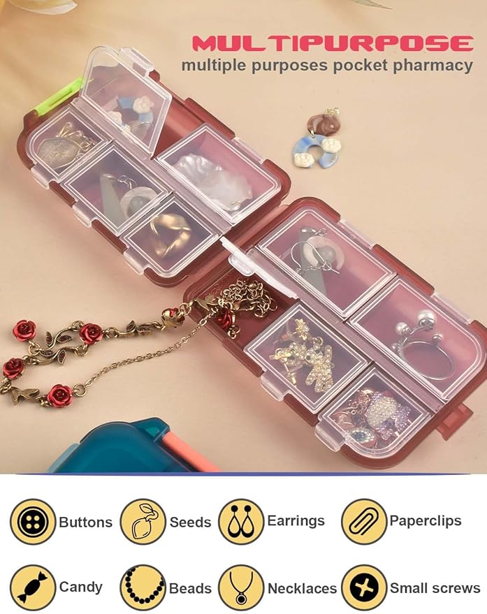 3 Pcs DIY Travel Pill Organizer with Labels Pocket Pharmacy, 3 Pill Box & 420 Medicine Labels, Portable Travel Essentials Mini Pill Container 7 Day Pill Case Storage Vitamin Fish Oil (Set B)