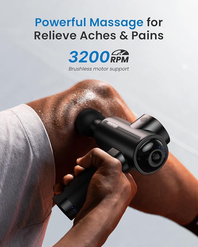 RENPHO Active 2 Massage Gun Deep Tissue, Percussion Handheld Neck Massager FSA Eligible, Electric Mini Back Massagers with Carry Case for Athletes Men Women, HSA