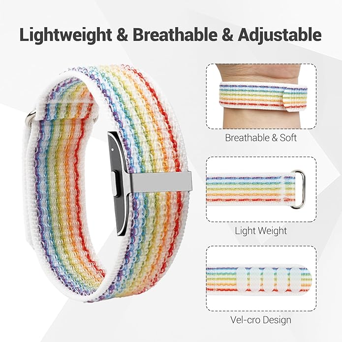 Nylon Loop Replacement Strap Compatible with Hume Health Band, Soft Breathable Adjustable Sport Wristband for Fitness Tracker, Women & Men