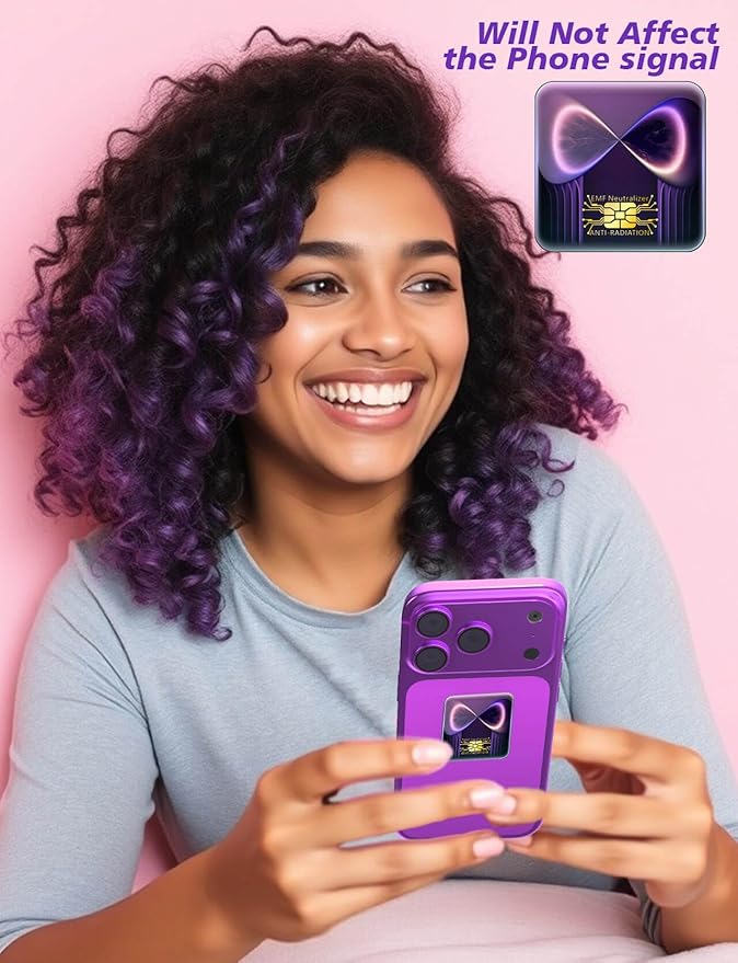 Cell Phone Protection Neutralizers Stickers for Smart Phones/Tablets/Laptops/Computer/WiFi/Priner/TV Electronic Devices Blocker 6 Pcs Purple
