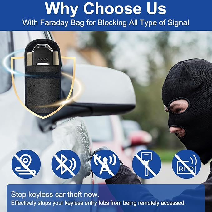 Yimaut Upgraded Magnetic Key Holder Under Car, Hide a Key Outside With Faraday Bag, Waterproof Magnetic Key Box for Under Car, Hide a Key Magnetic Car, Magnetic Storage Box