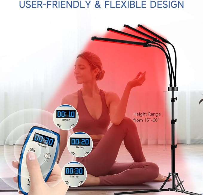 Red Light Therapy for Body, 660nm&850nm Infrared Light Therapy with Tripod, 3 in 1 Chips 180LEDs Infrared Red Light Therapy for Home/Office Use