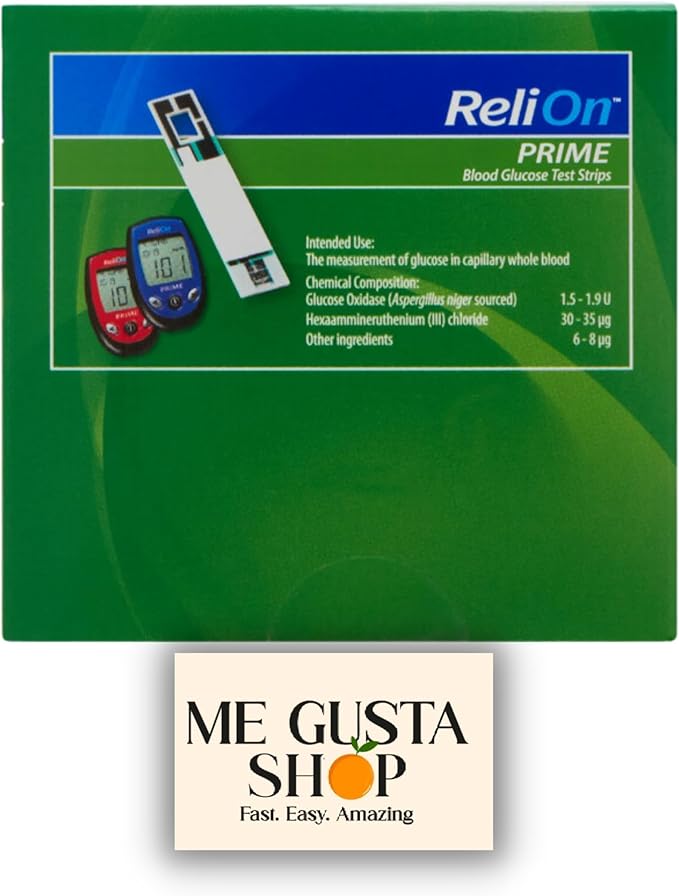 ReliOn Prime Blood Glucose Test Strips, 100 Ct + me Gusta Sticker