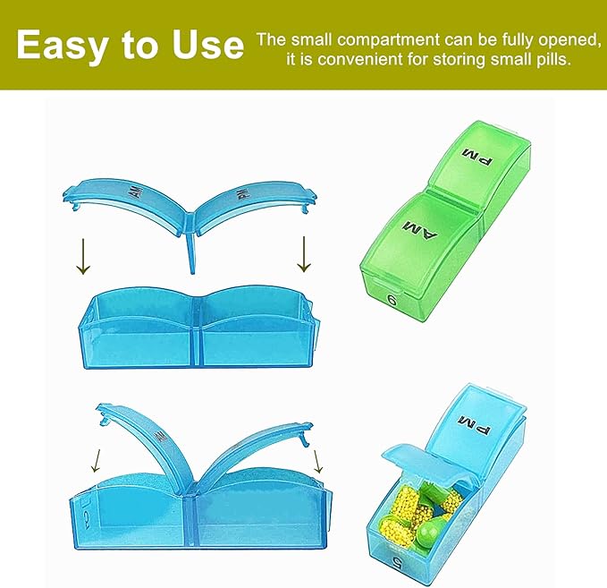 Monthly Pill Organizer 2 Times a Day, 30 Day One Month Pill Box AM/PM, Weekly Pill Holder Pill Case for Vitamins, Fish Oil, Supplements & Medication