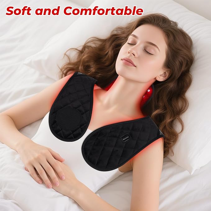 Cholas Red Light Therapy for Body, 3-in-1 Near Infrared Red Light Therapy for Shoulder Back Neck, 660nm and 850nm Wearable Red Light Pad with 3 Light Modes, for Office Home Use,Gift for Men Women