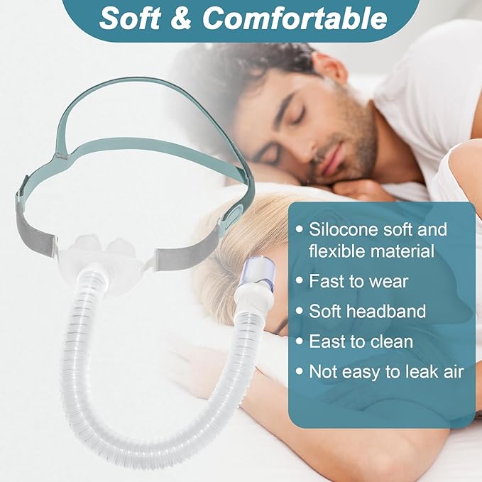 Replacement for Nasal Pillow Mask, Replacement and Updated Frame System for Airfit P10, Includes 3 Size Pillows， Small, Medium, Large Silicone Pillow Cushions