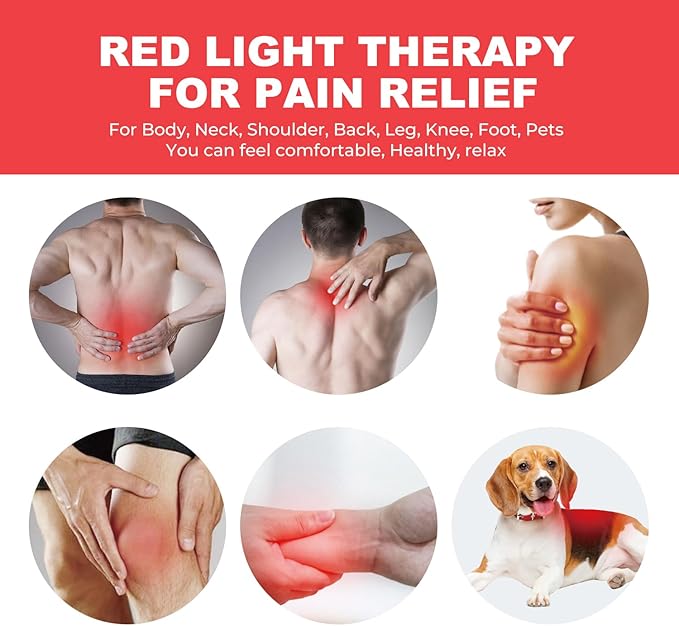 Near Infrared Light Therapy Heating Wrap Belt for Pain Relief Red Light Therapy Vibration Massager Pad for Body Back Knee Shoulder Waist Muscle Relaxation