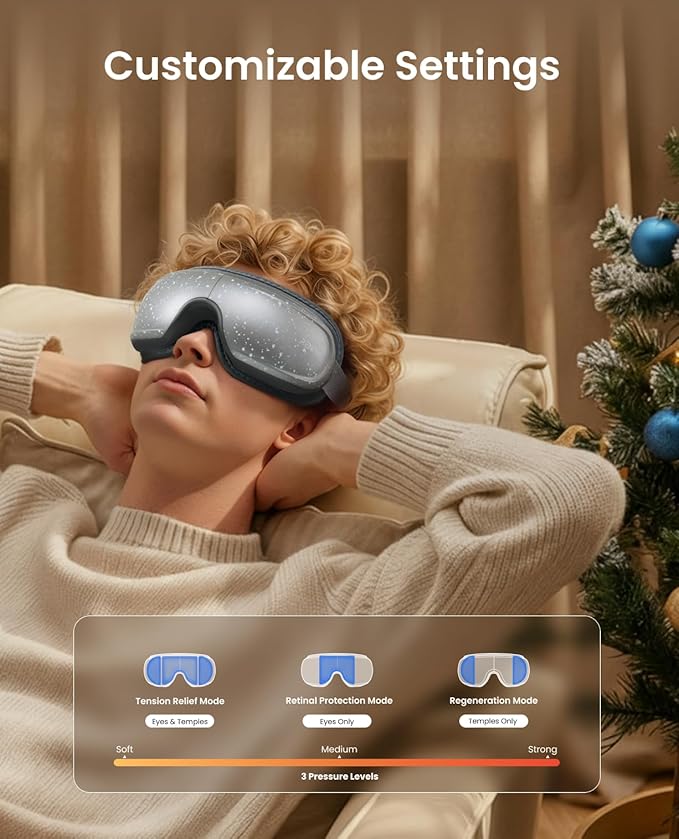 RENPHO Limited Edition Eye Massager with Heat and Cooling Voice Control, FSA Eligible HSA Mothers Day Birthday Gifts for Mom Women Men Her Him, Eye Mask for Migraines Relief, Eyeris 3 Reduce Dry Eyes