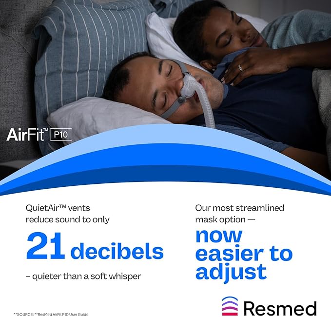 Resmed AirFit P10 Nasal Pillow Cushion - CPAP Mask Accessories Replacement - Soft Lightweight Silicone - Dual Wall - Small