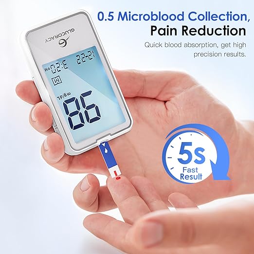 Glucoracy 300 Counts Blood Glucose Test Strips G-425-2/G-425, Self Diabetes Blood Glucose Testing, No Coding Required, Only Works with G-425-2/G-425 Blood Sugar Monitor, 300 Pieces