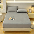 ZIQINPSQ Coral Velvet Fitted Sheet-Thickened Cold-Resistant and Warm Bed Sheets-Soft Velvet Fleece Fitted Sheets with-Elastic All Around. (LightGray, California King)