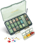 Weekly Pill Organizer 3x a Day - 7 Day Pill Box with 21 Compartments (Morning/Noon/Night), BPA-Free Daily Pill Case, Portable Medicine Organizer for Vitamins, Supplements & Medication【Upgrade】 (Green)