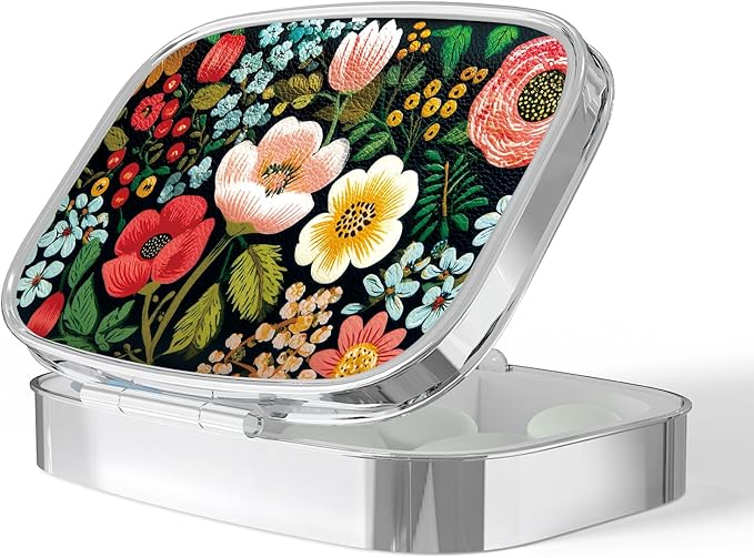 Pill Box-2 Compartment Small Pill Case Portable for Pocket & Purse Single Pill Carrier Pill Container to Hold Vitamins Medication Fish Oil and Supplements BPA-Free