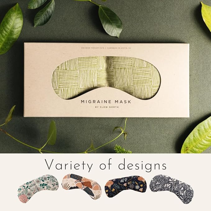 Slow North Eye Mask A Natural Remedy for Better Sleep, Reduced Eye Strain & Migraine Relief - Handmade in The USA - Hot and Cold Therapy