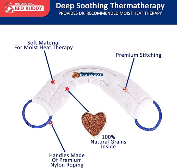 Carex Bed Buddy Heat Pad And Cooling Neck Wrap - Microwave Heating Pad For Sore Muscles - Cold Wrap Pack For Aches and Pain