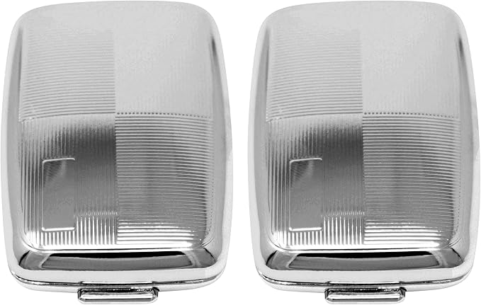 Set of 2 Etched Rectangular Pocket Purse Pill Box & Organizer with Dual Compartments (Four Square - Engravable)