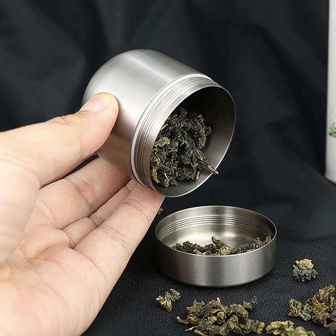 Small Travel Pill Jar, Titanium Pill Container Large, Portable Pill Cases Waterproof Pocket Pill Boxes, EDC Medicine Storage Organizer, Emergency Contraceptive Vitamin Fish Oil Holder