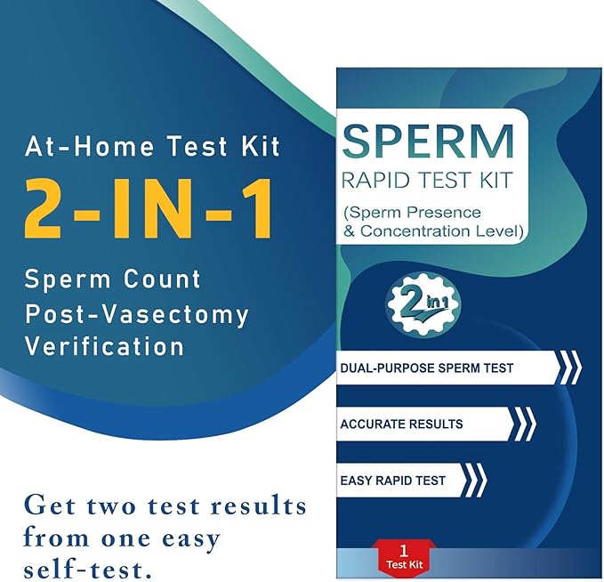 Sperm Check Fertility – 2-in-1 At-Home Semen Analysis Test for Men, Simple One-Step Check, Reliable Indicator for Fertility & Conception Readiness