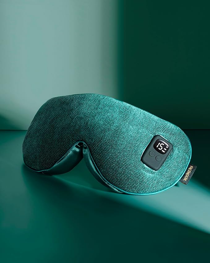 Heated Eye Mask for Dry Eyes: Warm Compress for Digital Tired Eyes, Stye Relief - Cordless, Adjustable Heat & Timer Settings - Airplane/Road Travel, Sleep aid, Office nap Green