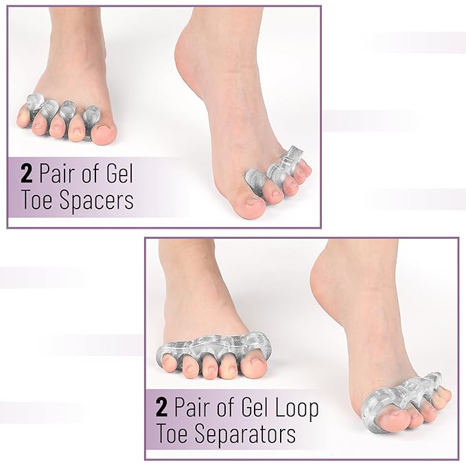 Dr. JK- ToePal Gel Toe Separator, 4 Pairs, Toe Spacers, Bunion Corrector