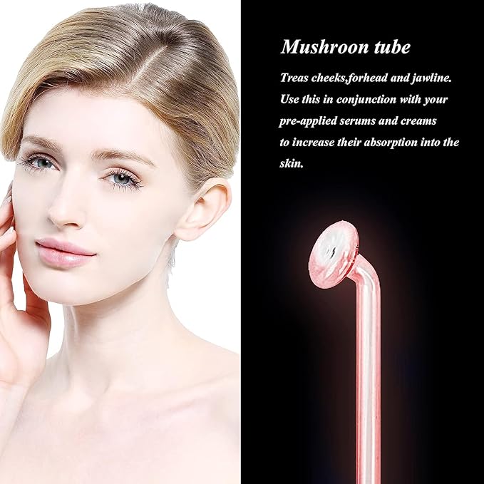 Spare Parts Mushroom for Handheld HIF Facial Hair Device Facial Care Orange Purple Blue Color Glass Tube Electrode Elitzia ETJX0066 (Orange)