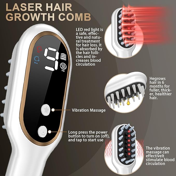 Laser Hair Growth Comb, White