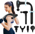 Massage Gun Deep Tissue with Extension Handle Professional Percussion 3-in-1 Detachable Back Massager for Pain Relief,Muscle Relief Massager for Shoulder Back Thigh Waist&Neck (Light Black)