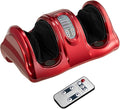 Giantex Shiatsu Foot Massager Machine for Feet, Leg Calf Ankle, Nerve Pain Therapy Spa Gift Deep Kneading Rolling Massage, Electric Shiatsu Foot Massager w/Remote, 4 Modes, Red