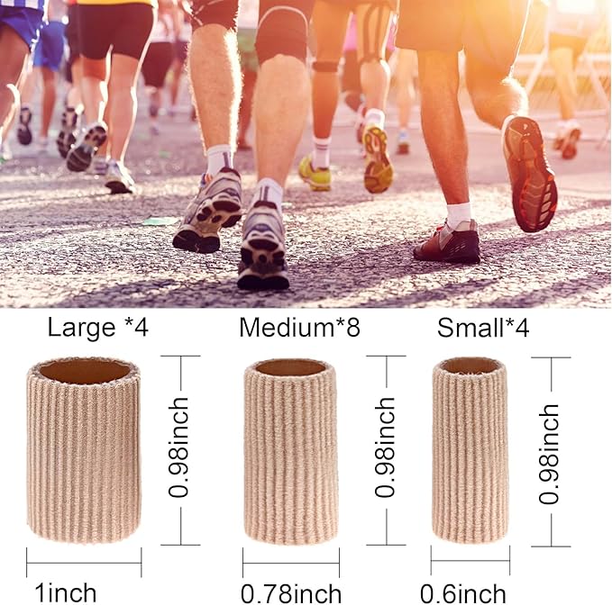 Blulu 16 Pcs Toe Cushion Tube Sleeves Soft Gel Corn Pad Protectors for Cushions Corns, Blisters, Calluses, Toes and Fingers