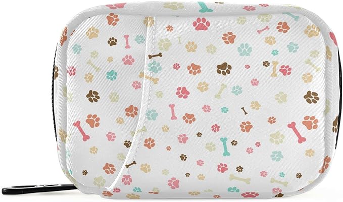 Pill Box Dog 7 Day Pill Case Travel Pill Organizer Bag with Zipper Portable Weekly Vitamin Medicine Supplement Holder Pouch Bag