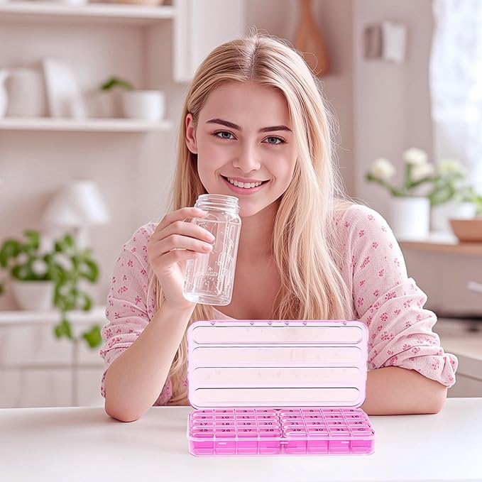 Zoksi Monthly Pill Organizer 1 Times a Day, 30 Day Pill Box Organizer,One Month Pill Case for Travel, 31 Day Daily Medcine Container for Vitamins, Supplement & Medication(Purple)
