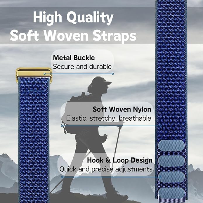Vanet Nylon Straps Compatible for Polar Loop Bands/Polar 360 Replacement, Elastic Woven Strap Breathable Sport Adjustable Stretchy Braided Hook & Loop Wristbands for Visible Armband 2.0 [NO Tracker]